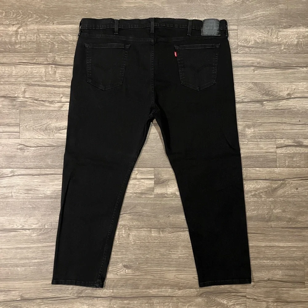 Levis 502 Regular Taper Jeans Men's Size 46x30 Black Denim Big & Tall